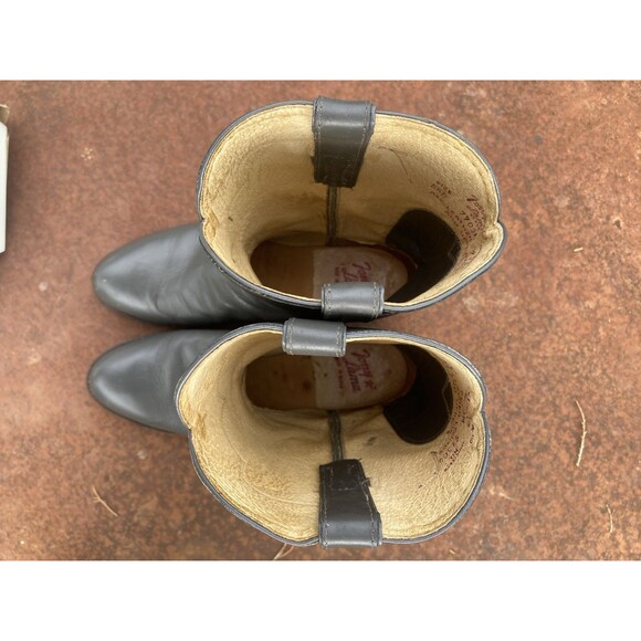 TONY LAMA Mens Boots 8.5 D Gray All Leather Ropers Cowboy Western 7703M Vintage - Picture 11 of 12
